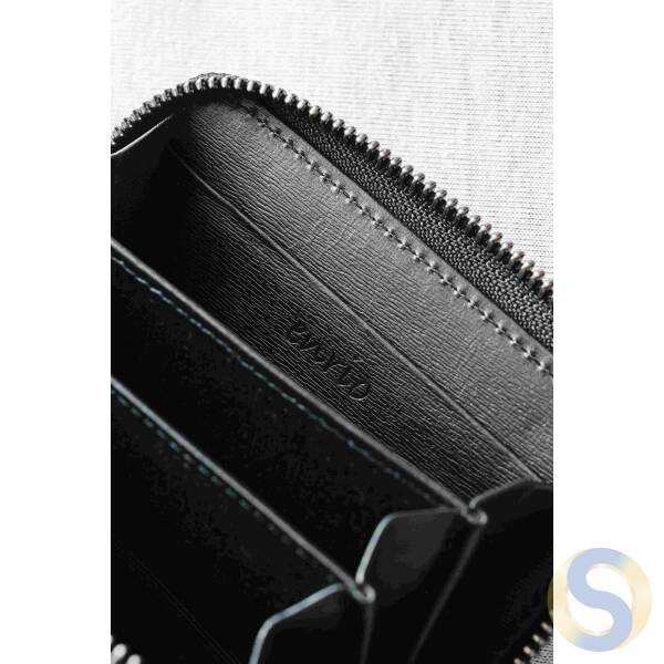 Leather Round Zipper Coin Purse (Cowhide) - 画像 (3)