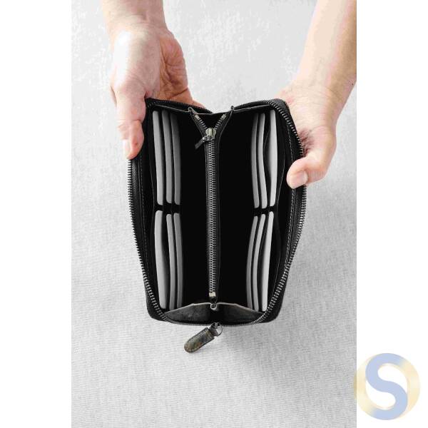 Leather Long Zipper Wallet (Cowhide) - 画像 (3)