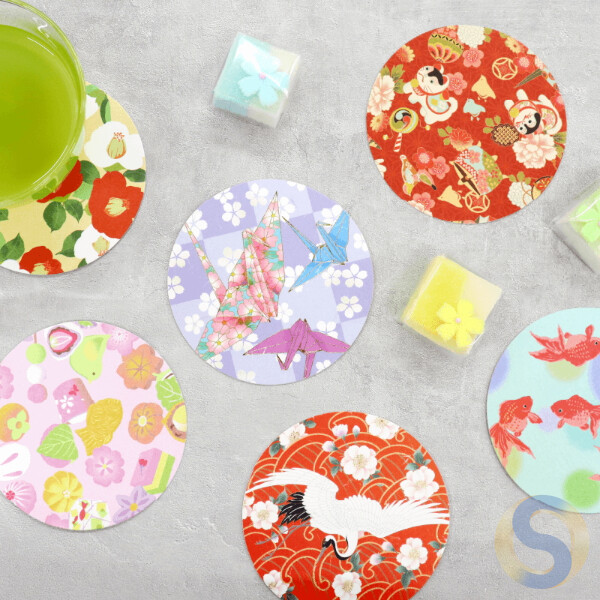 Washi Coaster (Kimono) - 画像 (2)